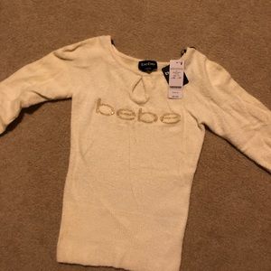 Brand new with tags, white Bebe sweater